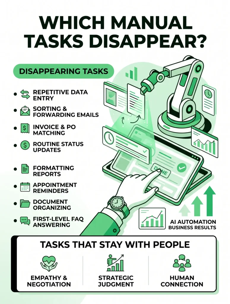 See how AI automation business results show up in daily operations: tasks that vanish, time saved, and how to measure them. 